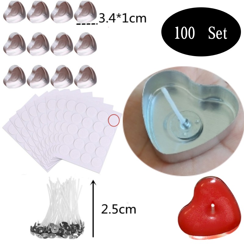 Candle Containers - 100 ensembles de bougies chauffe-plat vides
