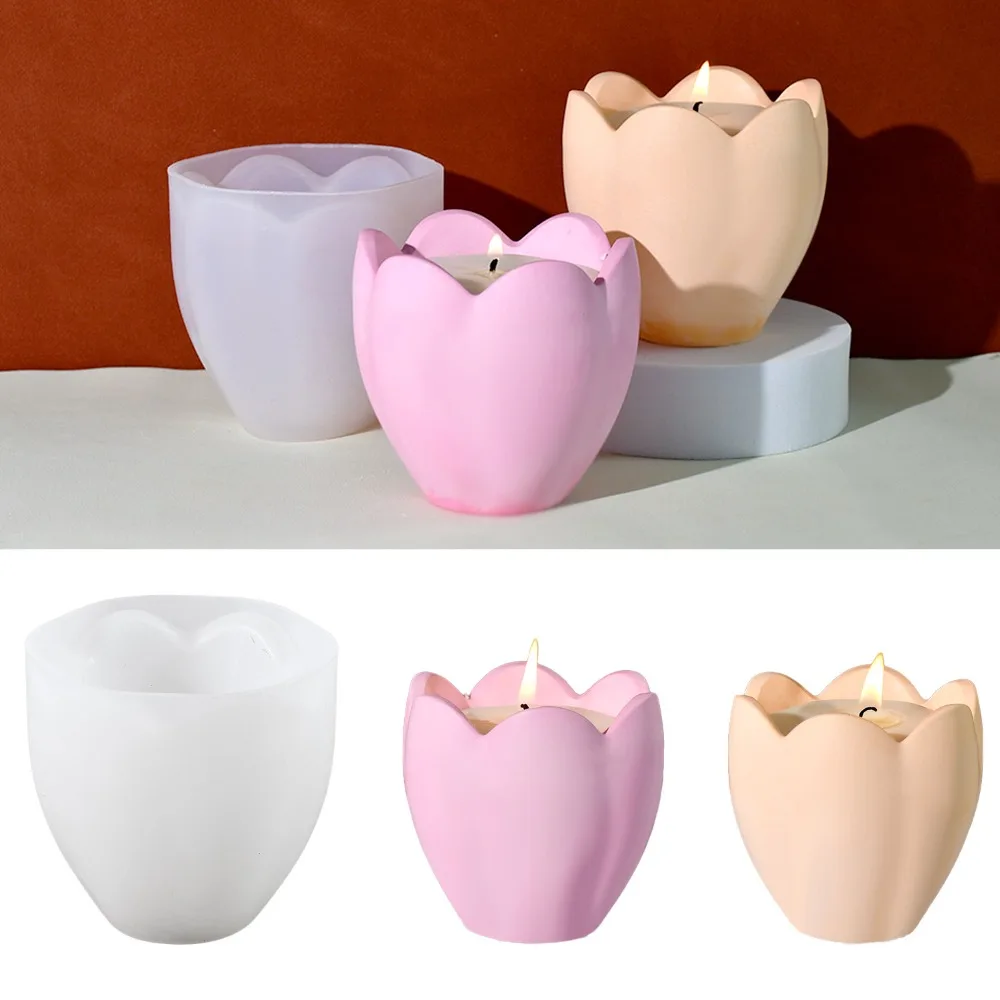 Candle Containers - Bougeoir tulipe avec moules en silicone,