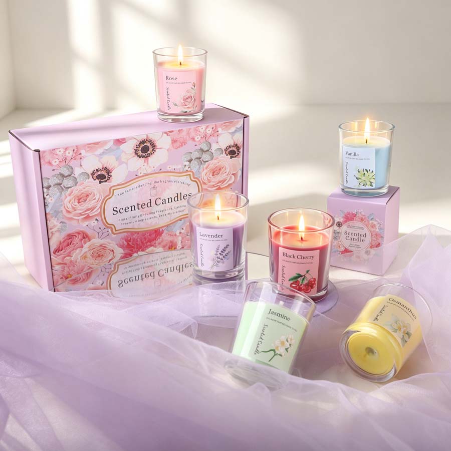 Candle Fragrance - Ensemble cadeau de bougies parfumées d'aromathérapie,